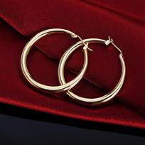 Fashion Women Girl Silver/Gold Plated Big Loop Hoop Earrings Huggie Ear Jewelry KTJ auksas