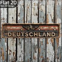 2D Flat Vintage Aluminum Germany Sign German Eagle Stars Retro Metal Wall Art 15.8x4 Inches Indoor Outdoor 10x40 įvairiaspalvis
