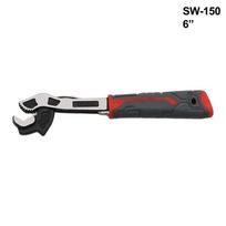 Self Locking Adjustable Wrench with Robust Structure and Non Slip Ergonomic Grip for Secure and Easy Fastening black