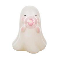 Helovino vaiduoklio figūrėlė Rožinio kramtomojo gumos vaiduoklio statula Dervos stalo puošmena namams, biurui, lentynai, pakopiniam padėklui Girl 20cm