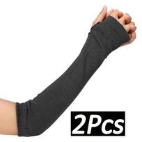 Ilgos pirštinės be pirštų Juoda Punk rankogalis Moterims Gotikinė Lolita Merginoms Vyrams Hip-hop'o pirštinė Alkūnės ilgio Tamprus Žiemos rankos šildytuvas Pirštinė One size tamsiai pilka spalva