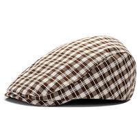 Classic Cotton Linen Plaid Beret Autumnbritish Vintage Forward Cap kava