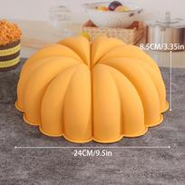 Didelė Helovino moliūgo silikoninė pyrago forma, 3D Bundt kepimo forma šifoniniam, muso, duonos, biskvitiniam pyragui 1pc orange