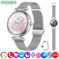 SACOSDING Smart Watch for Women, Answer/Make Call, 1.28'' AMOLED Screen Fitness Tracker, Smartwatch for iPhone/Samsung/Android, IP68 Waterproof, Gift