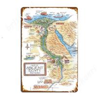 Senovės Egipto ir Nubijos žemėlapis Metaliniai ženklai Retro Pub Garažo sienų dekoras Klubas Namai Skardos ženklai Plakatai 20X30CM
