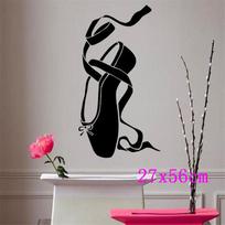 Ballet Vinyl Sticker Girl Pointes Ballet Shoe Wall Stickers Removable Ballerina Dance Wall Decal