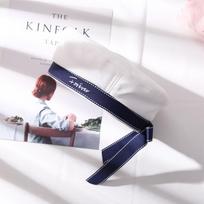 Summer Navy Style Beret Girl Flat Sailor Cap Innocent Cap Painter Hat White Fashion Versatile Hat M（56-58cm） balta