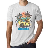 Vyriški vintažiniai marškinėliai Grafiniai marškinėliai Summer Triangle Rhodes Vintage White XS