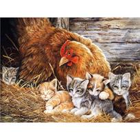 Visas apvalus grąžtas 5D „pasidaryk pats“ deimantinė siuvinėjimo višta ir katės deimantinė tapyba kryželiu kalnų krištolas 20X30CM brown