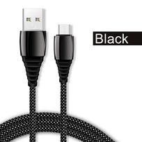 FONKEN USB tipo C laidas 5A greito įkrovimo USB C duomenų laidas Cinko lydinio nailono pintas laidas, skirtas Samsung 30CM juoda