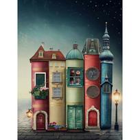 5D „pasidaryk pats“ Daimondo tapyba Siuvinėjimas kryželiu „Magic House“ 3D siuvinėjimas deimantais 20X30CM gray