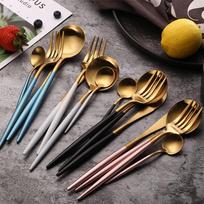 Family Dinner Set Wedding Stainless Steel Dinner Knife Fork Spoon Silverware Set sidabras
