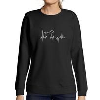 Ultrabasic Femme Graphique Dog Lover Heartbeat megztinis Action de Graces Xmas Cadeau Idees marškinėliai S skaidri juoda spalva