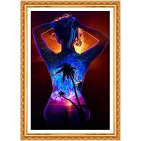 Diamond Painting Beauty Body Art Scenery View Coconut Tree Stars Diamond DIY Full Round Home Decor 20X30CM blue