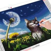 Deimantinis siuvinėjimas tapyba kiaulpienės gyvūnas 5D DIY deimantinis siuvinėjimas kryželiu, pilna mozaika, rankų darbo dovana Full Square (20X30CM) gray