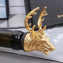 1vnt Deer Head Wine Pourer Unikalus vyno kamštienos baro įrankis auksas