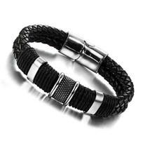 Personality Men Joker Woven Bracelet Fashion Males Leather Bracelet Accessories Boyfriend Gift juoda