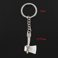 Madingas 30 mm raktų pakabukas Metalinis raktų pakabukas Raktų pakabukas Papuošalai Antikvariniai dengtas Kirvis Kirvis 41x21mm pakabukas sidabras