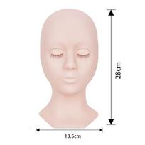 Mannequin Head Replacement Eyelids Silicone Practice False Eyelash Extensions Makeup Training Heads rožinė