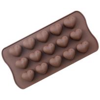 Meilės širdies formos nelimpantis silikoninis šokoladinis fondantas pyrago formelės ledo kubelio formos kepimo įrankiai gray