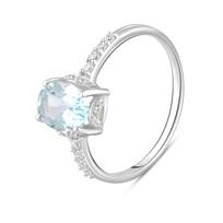 Sidabrinis žiedas su natūraliu topazu 2,18 ct (2019077) 17 šviesiai dangaus mėlyna spalva
