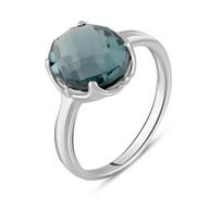 Sidabrinis žiedas su Londono mėlynu topazu 4.05ct (1655276) 3,09 g. 925 pavyzdžiai 18 mėlyna