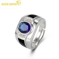 SACE GEMS Klasikinis vario lydinio cirkonis Vyriški žiedai Papuošalai Vestuvių pažadas vakarėlio dovana open mėlyna
