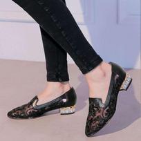 Loafers moterims Madingi elegantiški vidutinio kulno batai moteriški, kvėpuojantys, patogūs vaikščiojimo pompos 40 rožinė
