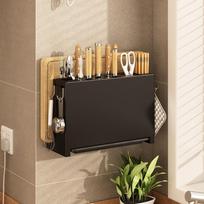 Punch-free Kitchen Storage Shelf Rack Wall-mounted Spice Racks Multifunction Knife Holder Household Kitchen Organizer Rack juoda