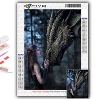 5D Diamond Painting Game of Thrones Dragon and Beauty  DIY Diamond Embroidery Rhinestone Home Decoration Full Round 20X30CM gray