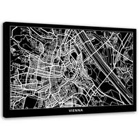 Canvas print City Map Vienna 60x40 balta/juoda