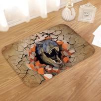 Neslystantis vonios kilimėlis 40*60cm vonios kambario sugeriantis kilimas 3D kūrybinis dinozaurų raštas, flanelinis grindų kilimėlis virtuvės kilimėlis 40X60cm