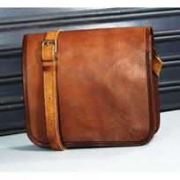 Tvirtas ožkos odos „Messenger Crossbody I-pad“ krepšys, tikros tikros ožkos odos krepšys 11x3x9 ruda