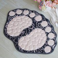 3D Pebble Foot Print Cobblestone Carpet Non-Slip Absorent Water Floor Mats Bathroom Area Rug Pads 40cm*60cm juoda