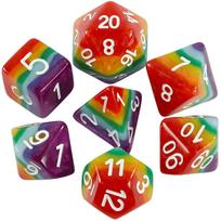 Rainbow Dice Set 7pcs for Dungeons Game Board Game TRPG įvairiaspalvis