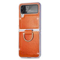 For Samsung Galaxy Z Flip 4 Luxury Aurora Colorful Case With Ring For Girls Women Laser Gradient Bling Soft Tpu Anti -Drop Cover For Galaxy Z Flip 4 oranžinė