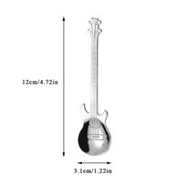 Fashion Guitar Coffee Spoon Ice Cream Dessert Spoon Retro Cute Round Head Spoon Kitchen Gadget Decoration Kitchen Bar Utensils A white