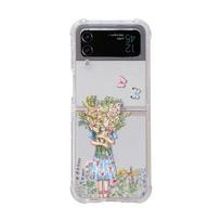 For Samsung Galaxy Z Flip 4 Zflip 3 5g Case Bouquet Girl Bracelet Transparent Soft Silicone Folding Shockproof Protection Cover For Galaxy Z Flip 4