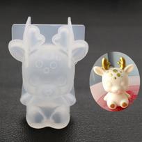 3D Silikoninė Forma Pasidaryk pats Geometrija Stereo Meškėnas Elnias Katė Gyvūno Forma Ornamentų Forma Torto Dekoravimo Įrankiai Ornamentų Forma Epoksidinė Forma 6 white
