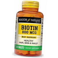 Biotinas plaukams, odai ir nagams, Biotinas 800, Mason Natural 60 tablečių (36529030) 60tab