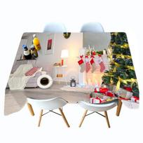 3D kalėdinės staltiesės kojinės ir dovanos Auksinio rutulinio medžio dekoravimo stačiakampio staltiesės vestuvių vakarėlio dekoravimo priedai 40x70cm15x27inch