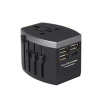 110v-250v EU US JK AU Plug New Design kelioninis adapteris universalus kelioninis adapteris kelioninis adapteris universalusA 3USB+1 typeC juoda