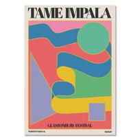 Tinkinkite Tame Impala Glastonbury koncerto plakatą Vintažinis spalvotas drobės tapyba Retro sienų paveikslėlius svetainės namų dekoravimui 21cm×30cm NoFrame