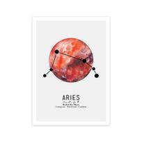 Sienų tapyba drobės meno spaudinys 12 Zodiako ženklų žvaigždyno ir planetos nuotraukos namų dizaino plakatams ir spaudiniams Svetainė be rėmelių 21*30cm brown