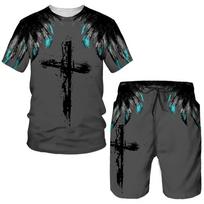Loose Hip Hop Summer Fashion Funny 3D Printed T Shirt Sets for Men Tracksuit Elements Casual Short Sleeved 2 Piece Set Clothes 5XL gray