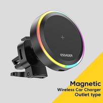 Essager Magnetinis automobilinis telefono laikiklis Bevieliai įkrovikliai Automobilinis įkroviklis skirtas Samsung iPhone 13 Pro Max iPhone 12 Universalus telefono laikiklis Outlet type juoda