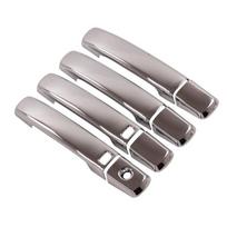 For Nissan Maxima 2004 2005 2006 2007 2008 Carbon Fiber Chrome Car Door Handle Cover Stickers Styling silver bowl gray