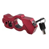 Motorcycle Modified Handlebar Lock Helmet Anti-theft Lock Electric Vehicle Dirt Bikes Aluminum Alloy Handlebar Fixed Horn raudona
