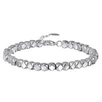 Niche Design Retro Wind Crusted Silver Portal Plus Geometry Gee Cube Crusted Silver Bracelet Handicarian gray