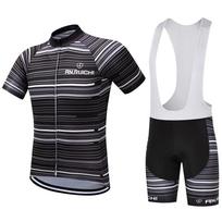 Short Sleeve Cycling Jersey White Bib Pants Bicycle Clothing Set Sport Cycling Clothes Suits S